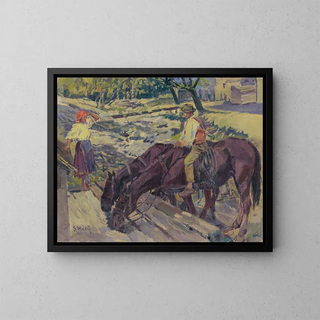 Riego de caballos - Gustav Mahler — cuadro enmarcado en la pared