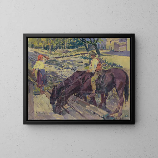 Riego de caballos - Gustav Mahler — cuadro enmarcado en la pared