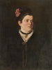 Portrait of a lady with a pink bow - Gyula Stetka — artwork view