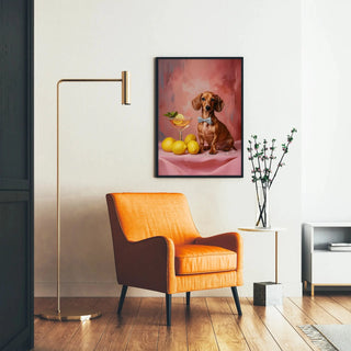 Tableau Chien et Cocktail