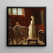 HW Bissen contemplando su estatua de Johanne Louise Heiberg - Edvard Bentzen — cuadro enmarcado en la pared