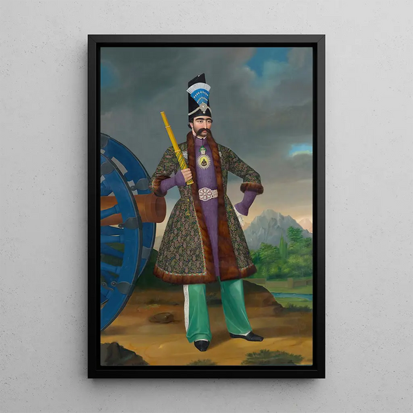 The Shah of Persia Naser al-Din Shah - Hakob Hovnatanjan — framed artwork on a wall
