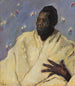 African painting in white dress - Hans Sprung — artwork view