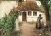 Una mujer cerca de una granja con amapolas rojas - Hans Andersen Brendekilde — vista de la obra