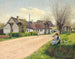 Niña en el pueblo con niñas al borde de la carretera - Hans Andersen Brendekilde — vista de la obra