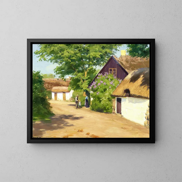 Summer Day in the Village - Hans Andersen Brendekilde — framed artwork on a wall