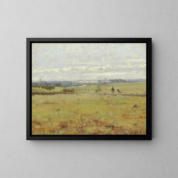 Early Morning on the Pond - Hans Andersen Brendekilde — framed artwork on a wall