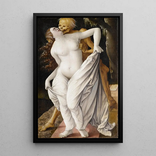 La Muerte y la Mujer - Hans Baldung — cuadro enmarcado en la pared