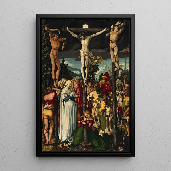 La Crucifixión del Cristo - Hans Baldung — cuadro enmarcado en la pared