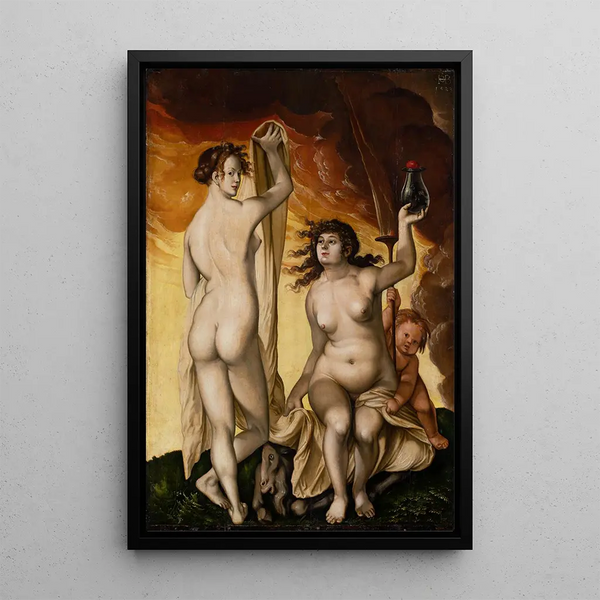 Dos brujas - Hans Baldung — cuadro enmarcado en la pared