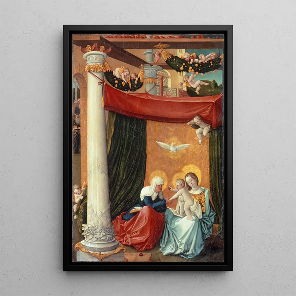 Virgen con el Niño y Santa Ana - Hans Baldung — cuadro enmarcado en la pared