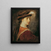 Dama con sombrero de plumas - Hans Canon — cuadro enmarcado en la pared