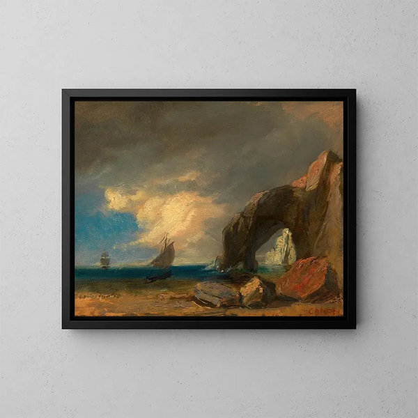 Estudio del mar con barcos de pesca - Hans Canon — cuadro enmarcado en la pared