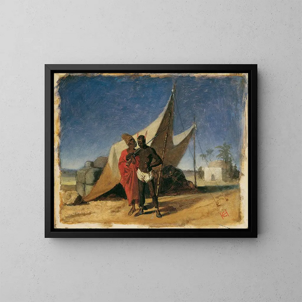 Escena en el Norte de África - Hans Canon — cuadro enmarcado en la pared