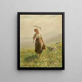 Hans Dahl - A Young Woman In The Meadow.webp
