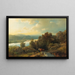 Paisaje junto al lago - Hans Gude — cuadro enmarcado en la pared