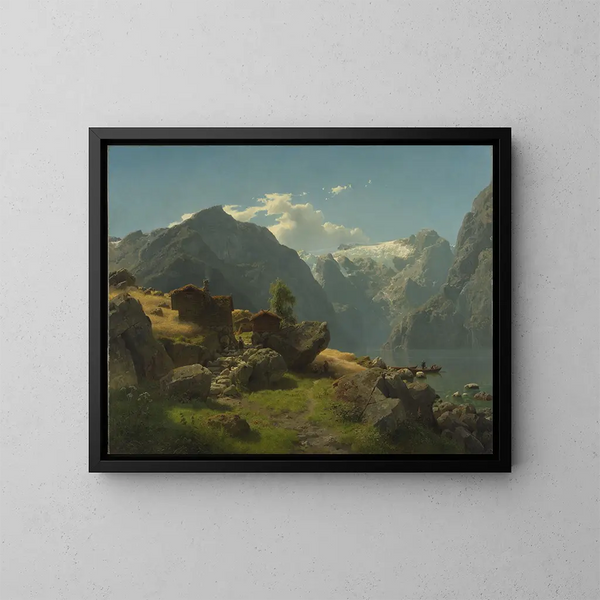 Balestrand - Hans Gude — framed artwork on a wall