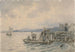Pescadores en el muelle en el fiordo de Kristiania - Hans Gude — vista de la obra