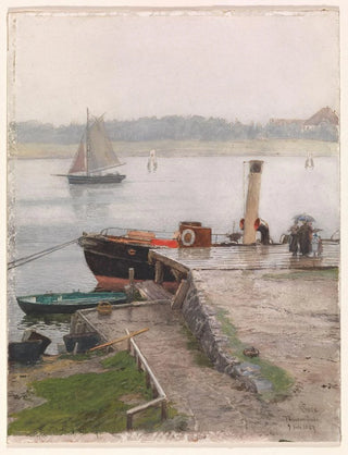 Hans Gude - Jetty Travemnde.webp