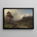 Norwegian Landscape Painting under the Rain - Hans Gude — framed artwork on a wall