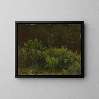 Estudio de helechos - Hans Gude — cuadro enmarcado en la pared