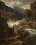 Cascade à Hallingdal - Hans Gude — artwork view