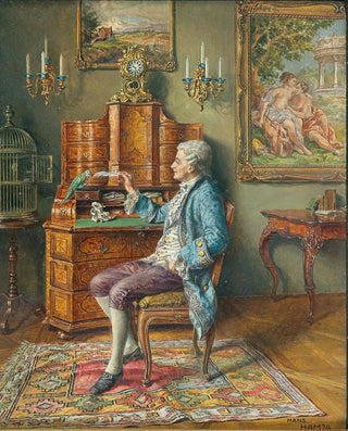 Hans Hamza - Interieur mit Papagei.webp