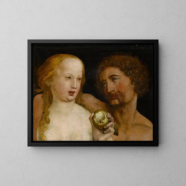 Adam y Eva - Hans Holbein el Joven — cuadro enmarcado en la pared