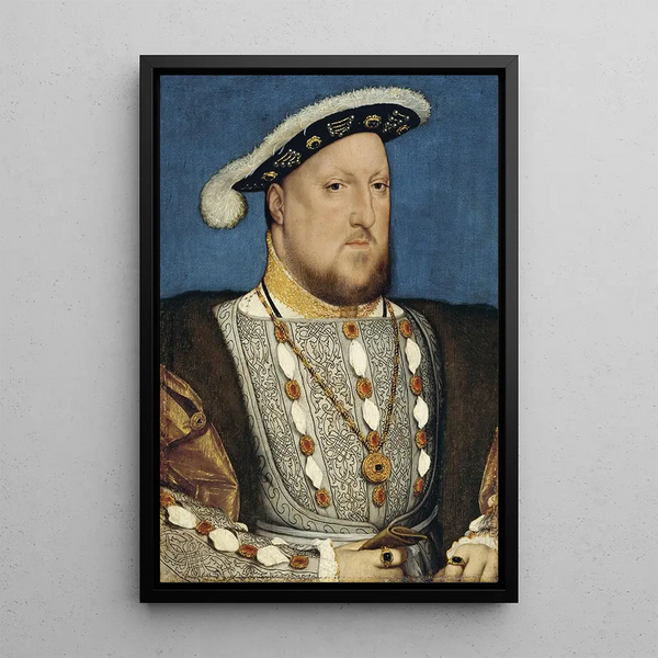 Retrato de Enrique VIII - Hans Holbein el Joven — cuadro enmarcado en la pared