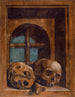 Dos cráneos en un nicho de ventana - Hans Holbein el Joven — vista de la obra