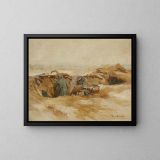 Trinchera de protección - Hans Larwin — cuadro enmarcado en la pared