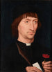 Portrait of a man with a carnation - Hans Memling — artwork view