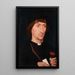 Portrait of a man with a carnation - Hans Memling — framed artwork on a wall