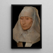 Retrato de una mujer mayor - Hans Memling — cuadro enmarcado en la pared
