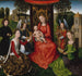 Virgin and Child Painting with Saint Catherine of Alexandria and Saint Barbara - Hans Memling — artwork view