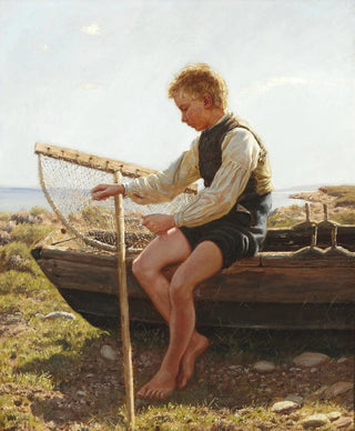 Hans Michael Therkildsen - En dreng reparerer nettet.webp