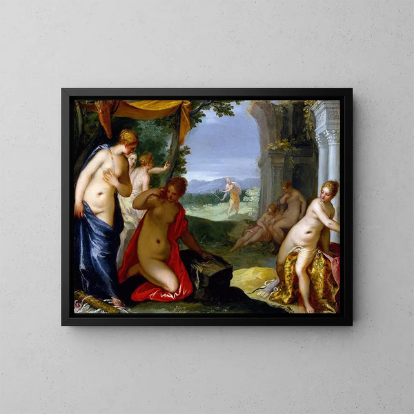 Diane y Acteón - Hans Rottenhammer — cuadro enmarcado en la pared
