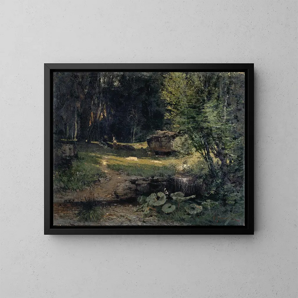 Interior de un bosque - Hans Sandreuter — cuadro enmarcado en la pared