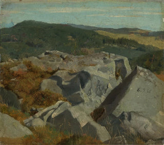 Hans Thoma - Blick auf Felsen und Hhenzge.webp