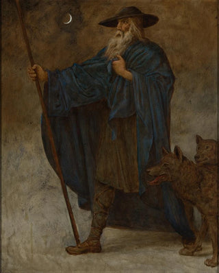 Hans Thoma - Dezember Wotan mit Wlfen.webp