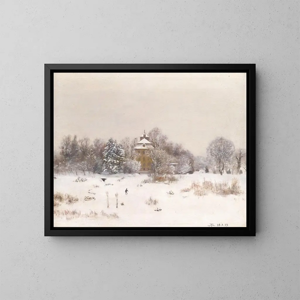 La lande près de Francfort en hiver - Hans Thoma — cuadro enmarcado en la pared