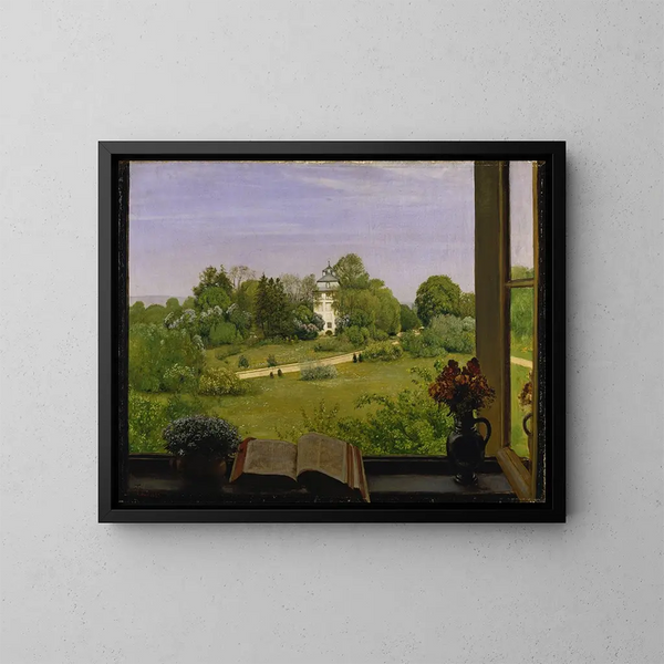 La vista del parque Holzhausen - Hans Thoma — cuadro enmarcado en la pared