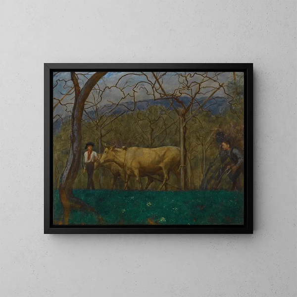 Crepúsculo en el lago de Garda - Hans Thoma — cuadro enmarcado en la pared