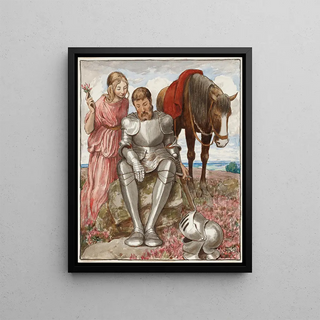 Hans Thoma - Erika and Seated Knight.webp