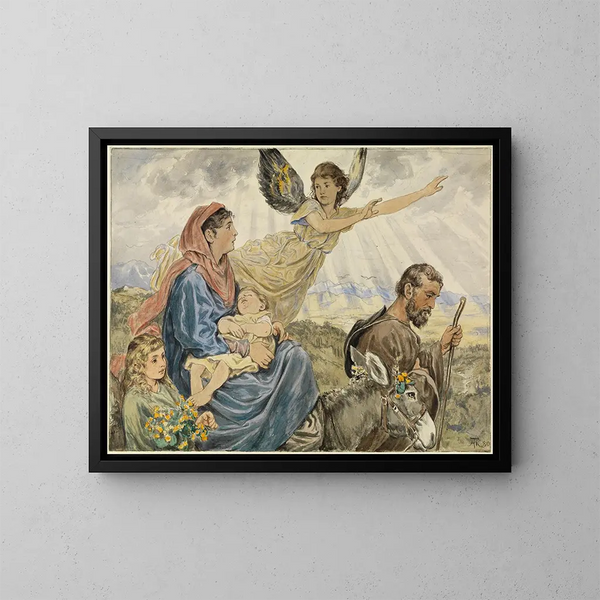 Huida a Egipto - Hans Thoma — cuadro enmarcado en la pared