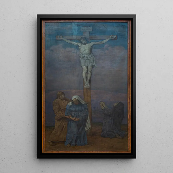 Crucifixión de Cristo - Hans Thoma — cuadro enmarcado en la pared