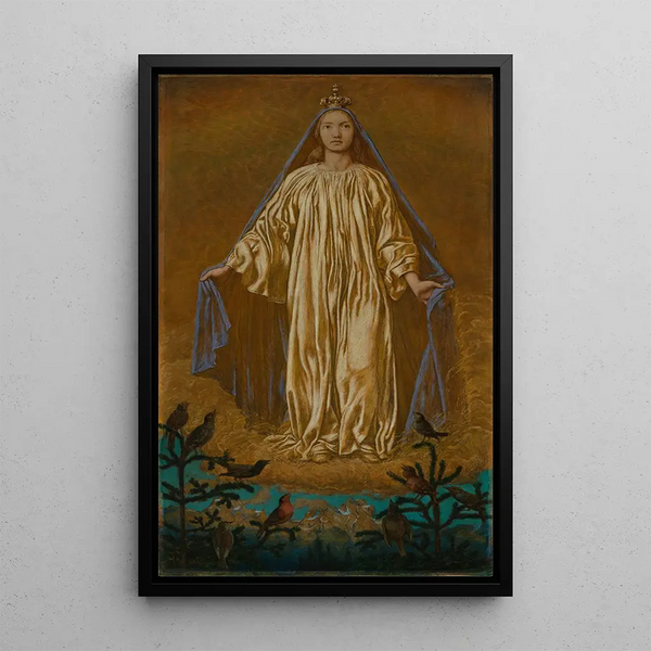 María como Reina del Cielo - Hans Thoma — cuadro enmarcado en la pared