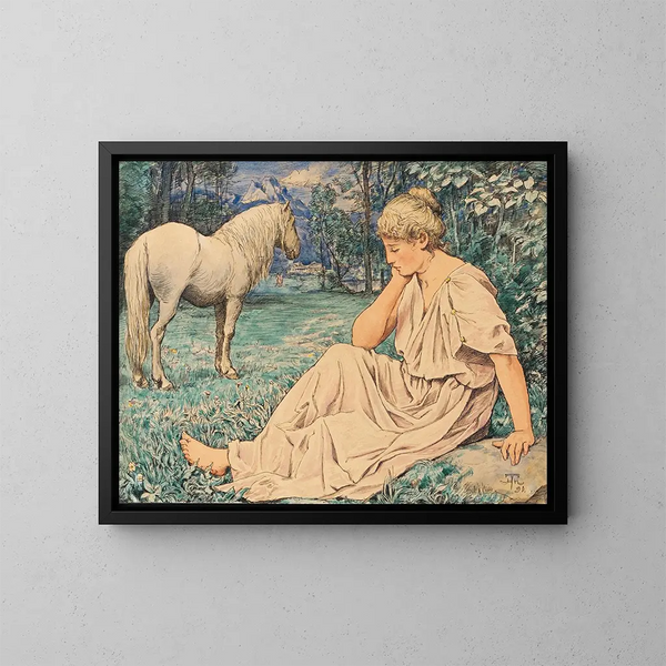 Moissis y sentado - Hans Thoma — cuadro enmarcado en la pared