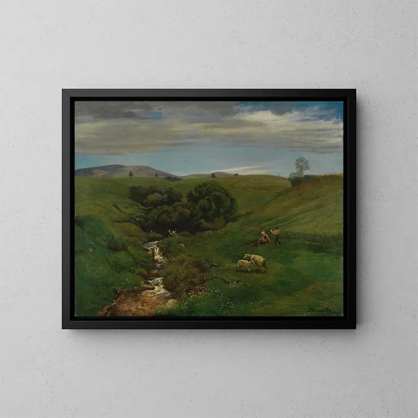Prairie de la Forêt-Noire - Hans Thoma — cuadro enmarcado en la pared