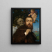 Self-portrait with Cupid and Death - Hans Thoma — framed artwork on a wall